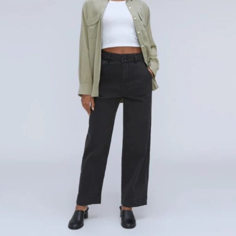 Everlane The Organic Wide-Leg Pant- Black- 2